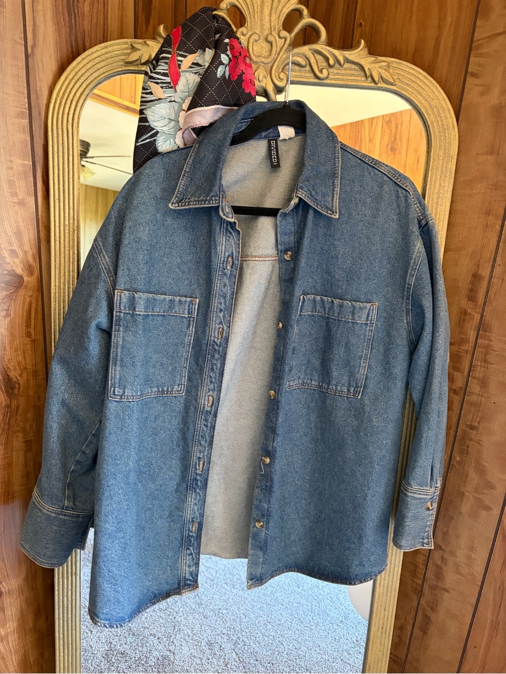 H&M Medium Blue Denim Button-Front Jacket